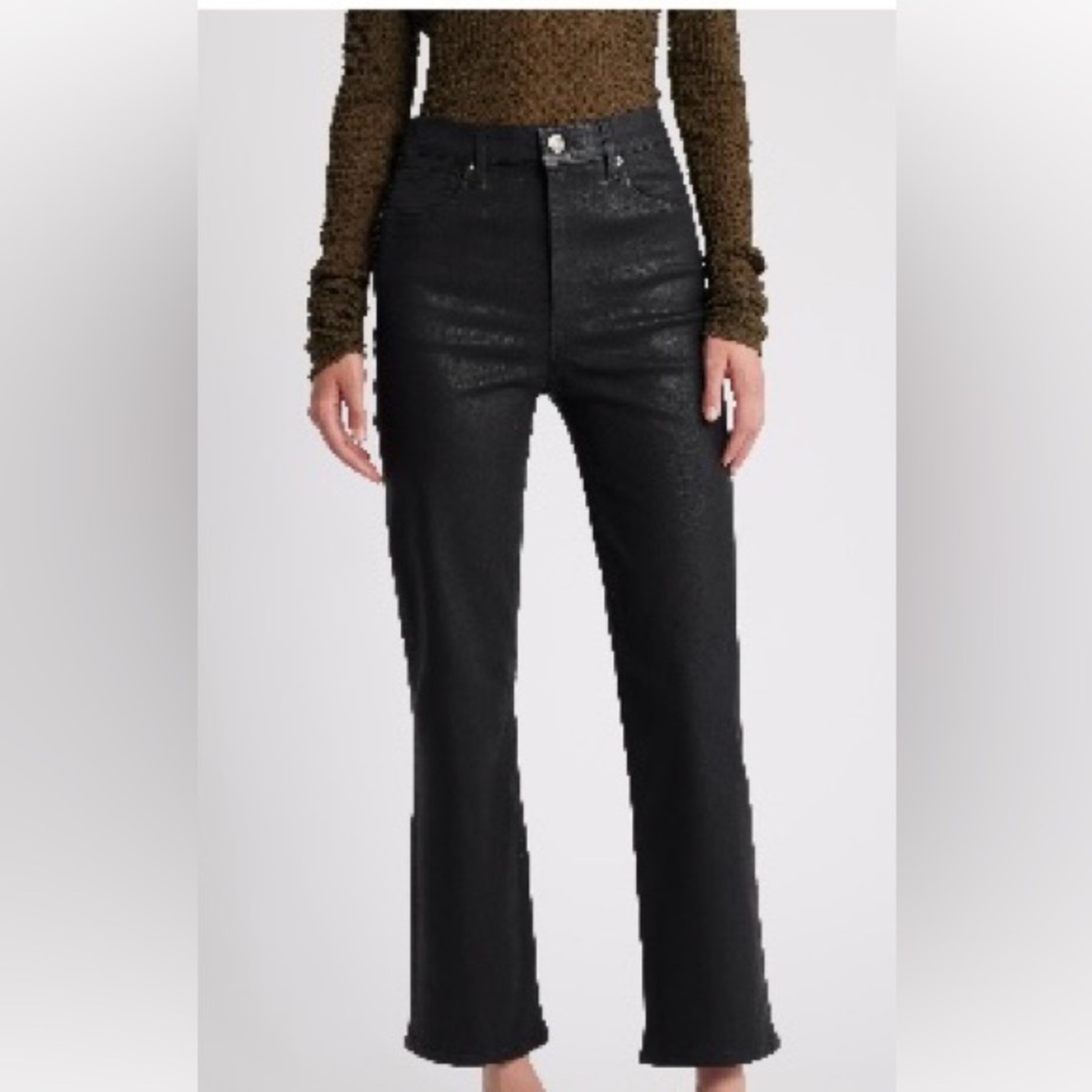 Frame Le Sleek coated black jeans
